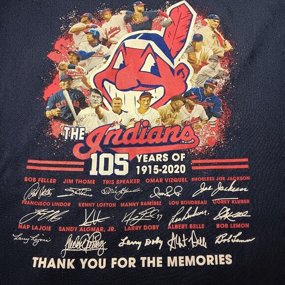 Cleveland Indians T Shirt 2XL 105 Years of Baseball Memories 2020 Wahoo MLB - Picture 2 of 9